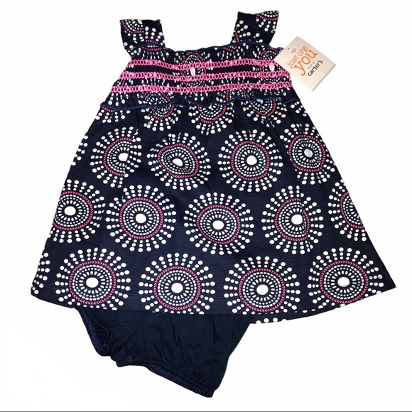 Carter’s Baby Girl 3 M Navy Dress Smock Top - Picture 2 of 4